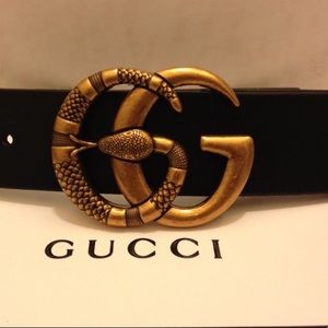 Gucci snake print belt